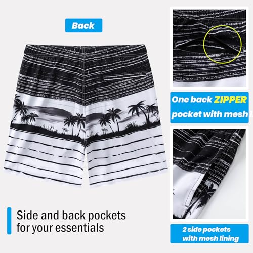 Aueyan Mens Swim Trunks with Compression Liner 7 inch Quick Dry Beach Board Shorts4