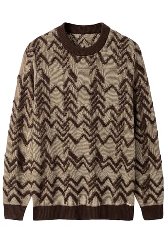 Pull rétro pour homme col rond aux finitions haute qualité et mailles denses