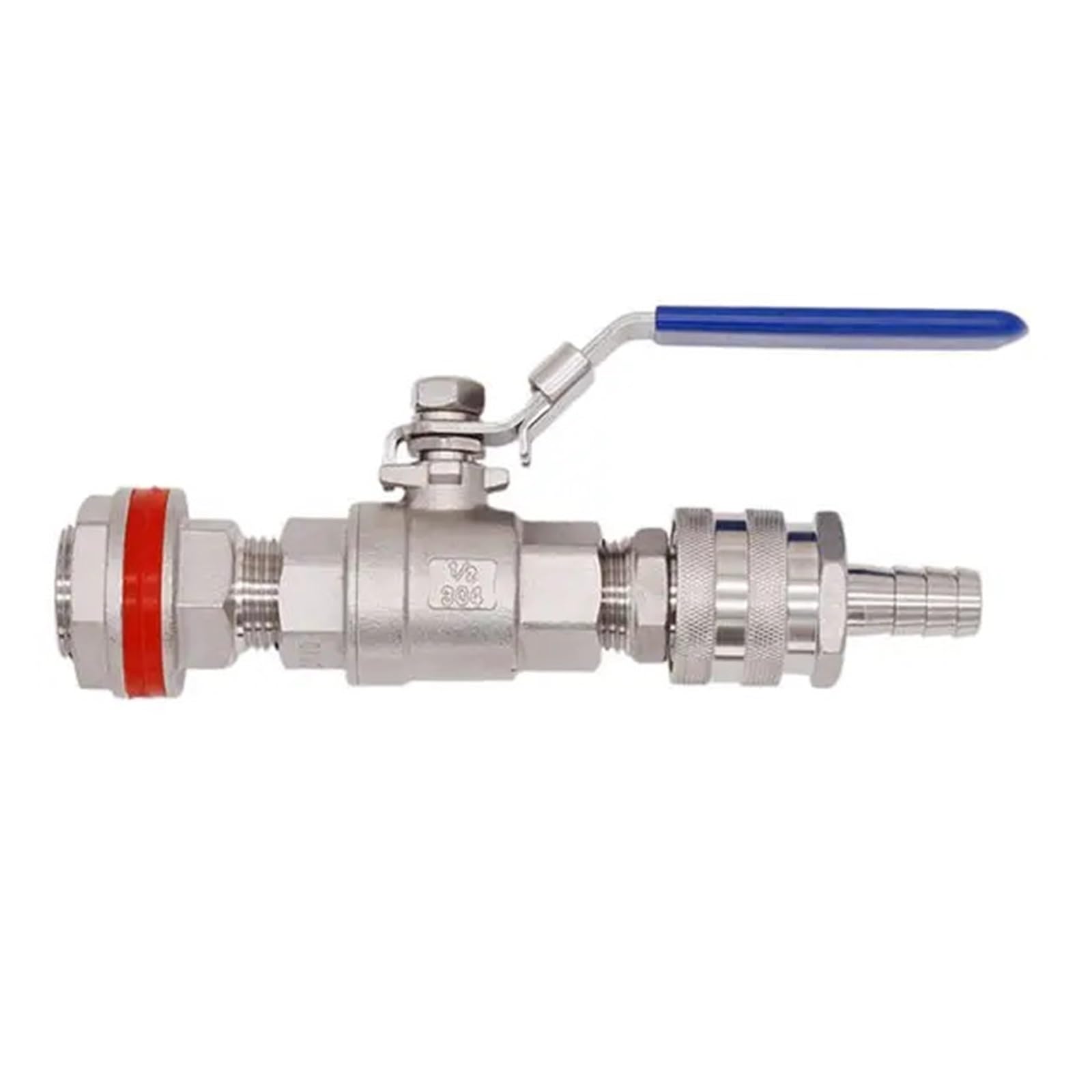 LPTBDTT Home & Brewing Weldless 304 SS Ball Valve with Quick Disconnect Fit 1/2" ID Hose suitable Brew kettles, Homebrew Hardware Brewing accessories(Ball Lock)