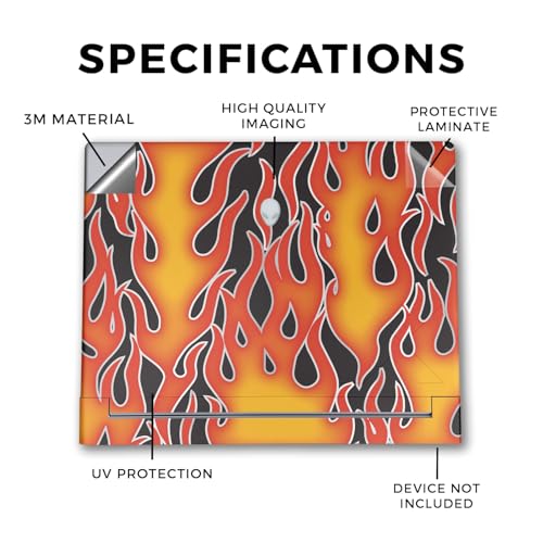 Image of Laptop Skin Compatible with Alienware X16 R2 (2024) - Hot Flames - Premium 3M Vinyl Protective Wrap Decal Cover - Easy to Apply | Crafted in The USA by MightySkins
