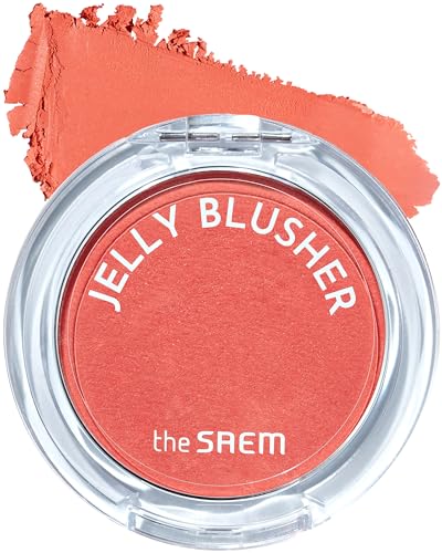 THESAEM Blush en gelatina Or01 Coral naranja brillante con brillo - Blush coreano en acuarela con acabado aterciopelado - Color vibrante y duradero para mejillas con fórmula de desvanecimiento suave