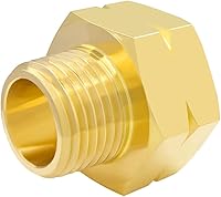 Vista 6 de Hooshing 2 piezas de adaptador reductor de rosca de 3/4" NPT hembra a 1/2" NPT macho para tubería de latón