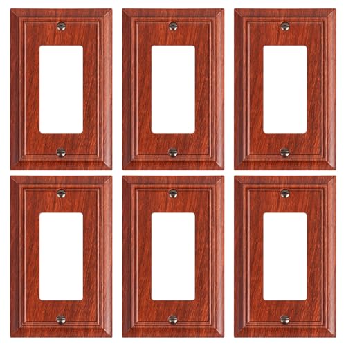 6-Pack Natural Bamboo Fiber Decorator Outlet Cover Plate
