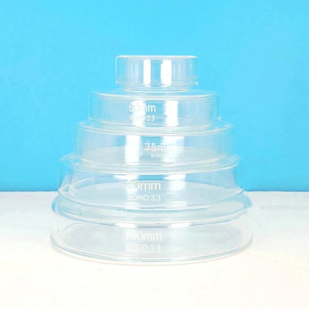 Vetreria da laboratorio Piastre di coltura in vetro borosilicato ad alto tenore di carbonio for laboratorio, piastre di Petri da 35/60/75/90/100/120/150/180/200 mm, vetreria for esperimenti(150mm 1pcs