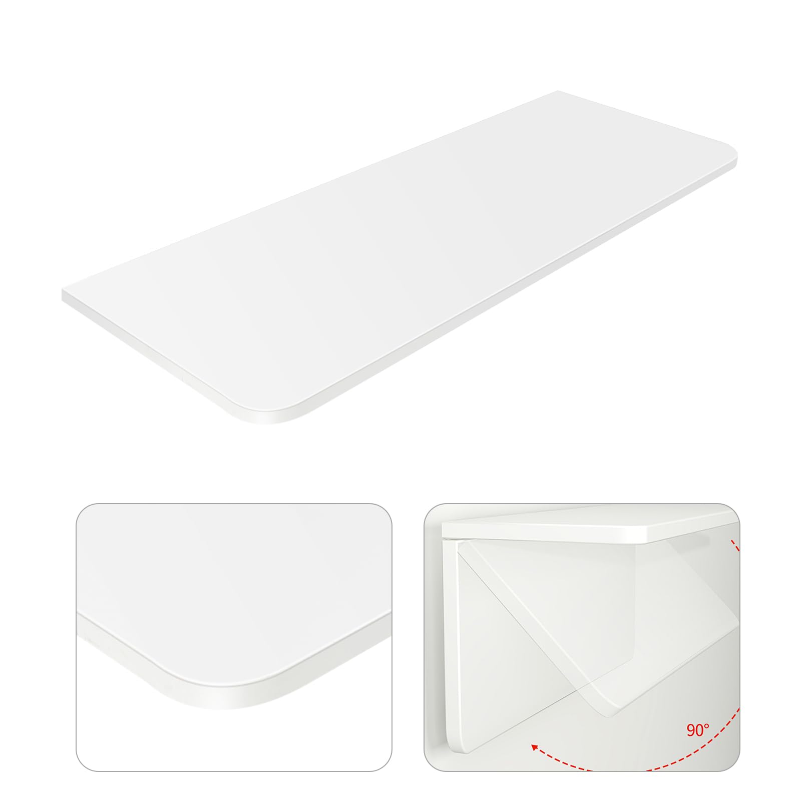 HUOLE Multifonctionnel Table Scandinave Suspendue, Table Mural Rabattable, Gain de Place, Table Pliante Mural pour Terrasse,Jardin,Cuisine,Salle à Manger,Bureau-80 * 50 * 1.6 cm-Blanc