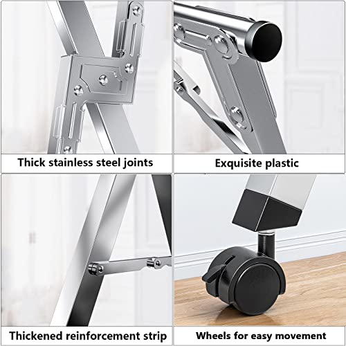 Séchoir à linge rétractable pliable et étendoir intérieur avec roues - 4