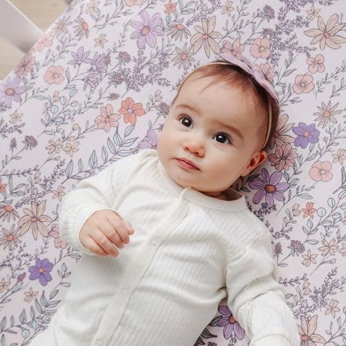 Image of Premium Fitted Knit Crib Sheet /Toddler Sheet Flora by Copper Pearl