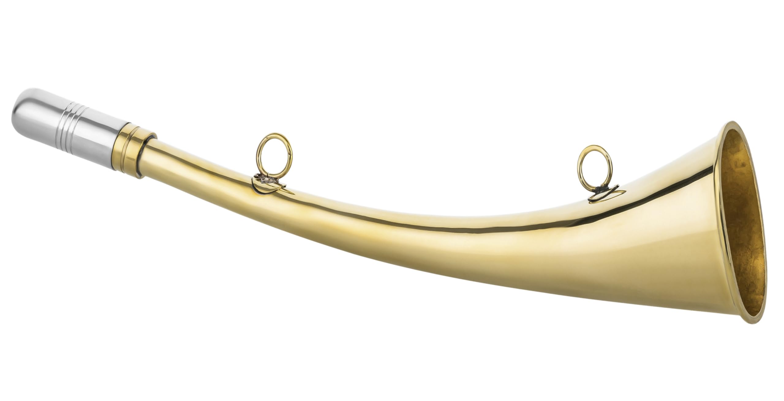 Klaxon de chasse Corne de brume 12 cm 16 cm 22 cm 25 cm 31 cm Bateau de chasse en laiton poli Doré (25 cm)