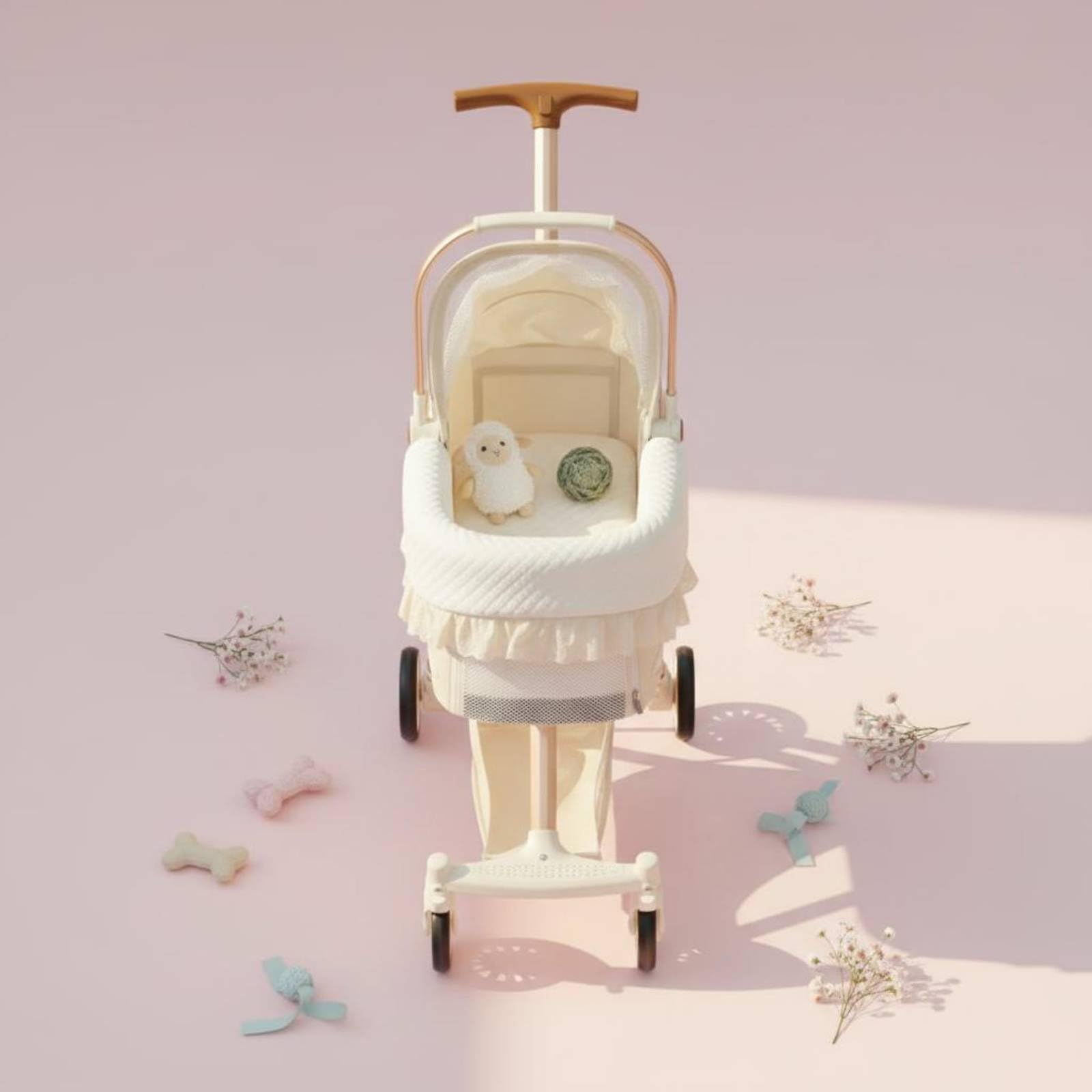 3 Stück atmungsaktive Sitzauflage schmutzabweisend Doppelseiten-Kinderwageneinlage waschbar Kinderwagen-Einlage für Spaziergang, Draußen, Geblümt, Gerüscht, Gesteppt