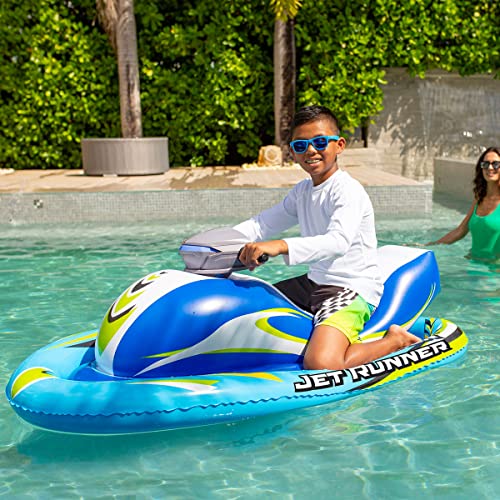 Jet Runner - Motorized Kids Pool Toy For Boys & Girls By Poolcandy. Fast, Fun & Safe Kids Inflatable Powered Pool Toy. Motor Powered Pool Raft. #TOP1