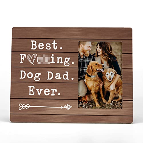 Fondcanyon Best Dog Dad Ever Picture Photo Frame, Dog Dad Picture Frames, Funny Birthday Gift For Dog Lovers Men,Christmas Father’s Day Gift For Dog Dad Dog Owner Men (4X6 Inch Photo) #TOP7