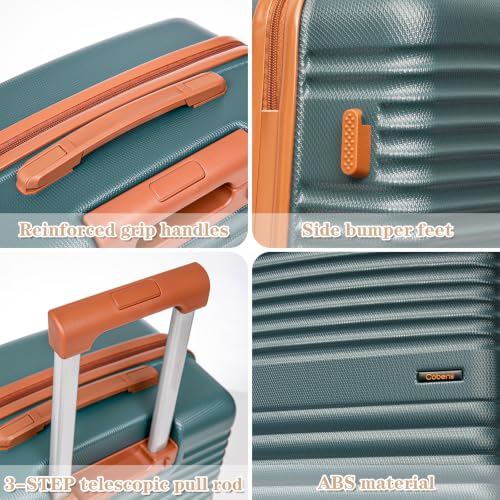 Image of Cobens 5 Piece Luggage Sets with Spinner Wheels,20 inch,24 inch,28 inch,IceBlue