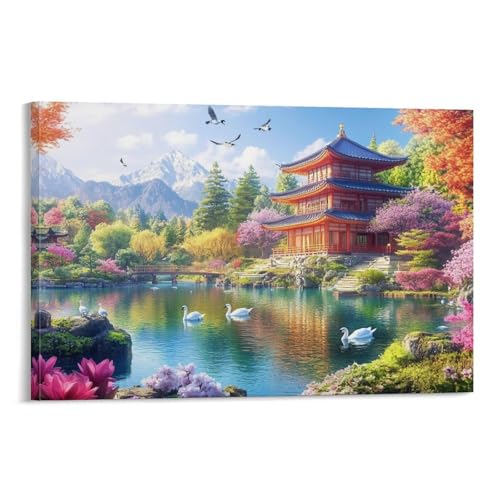 Peinture sur toile d'architecture ancienne pour décorer un couloir élégant de 50x75cm
