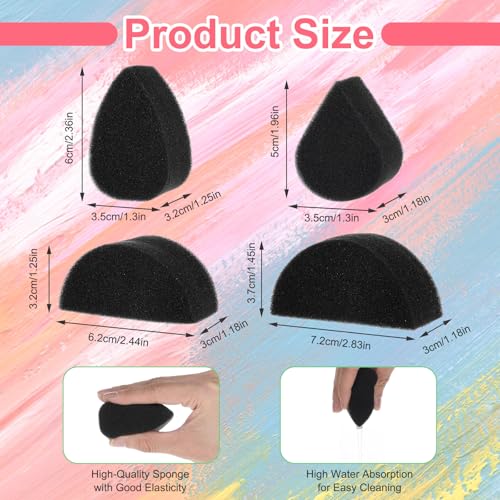 LIQWEI 12 Stück Gesichtsbemalungsschwämme für Gesichtsbemalung, Malschwamm Schwämmchen Schule für Kunstarbeit Make-up Körperfarbe Halloween Weihnachten Festival