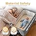 venowu Bedside Crib, 3 in 1 Bassinet with Quick Height Adjustment and Mosquito Nets Rocking Bassinet for Baby, Bedside Bassinet with Wheels, Easy to Fold, Golden Triangle Structure（Grey）