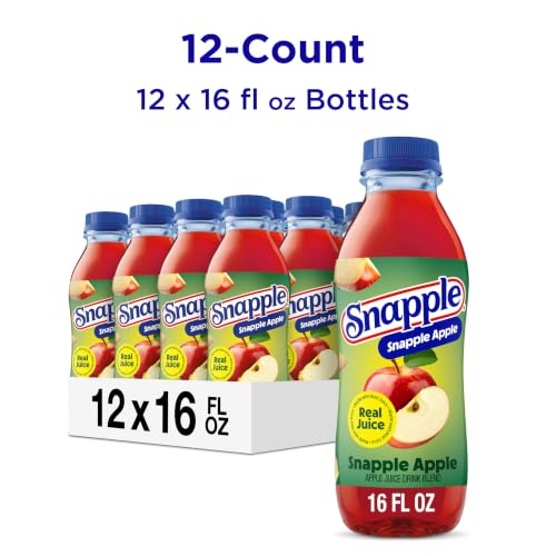 Image of Snapple Apple Juice Drink, 16 Fl Oz Recycled Plastic Bottle, All Natural, No Artificial Flavors Or Sweeteners, Gluten-free, Contains 10% Real Juice 12 Pack