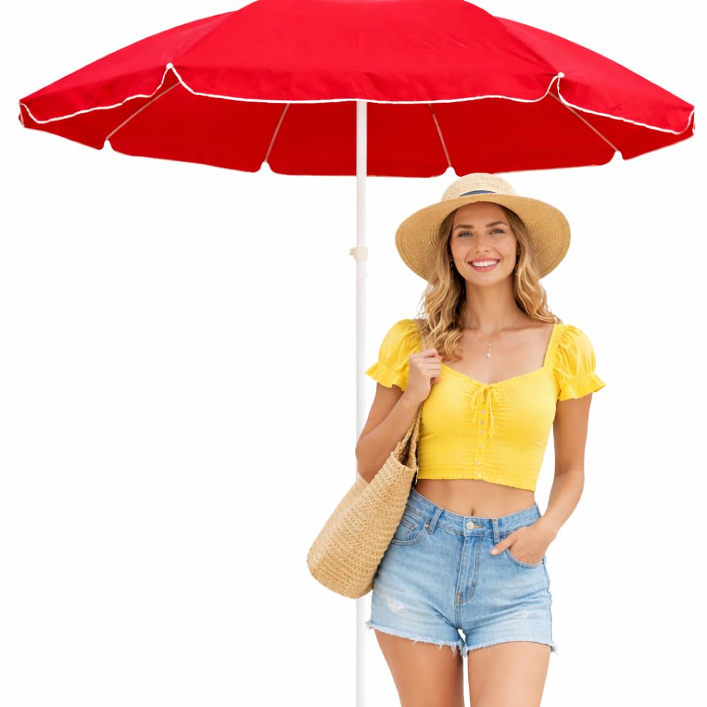 7ft Backyard Umbrella – Garden Patio Sunshade, Waterproof with Tilt and Stand, 7ft Large Outdoor Umbrella for Lawn, Poolside, Durable Heavy Duty Sun Protection-image-11