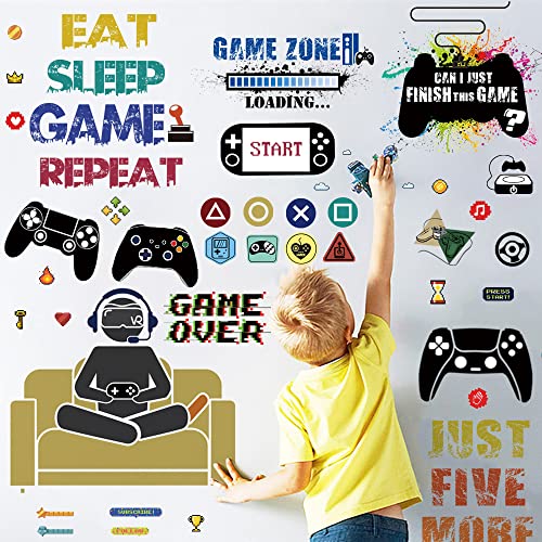 48 adhesivos decorativos para habitación gamer miniatura 3