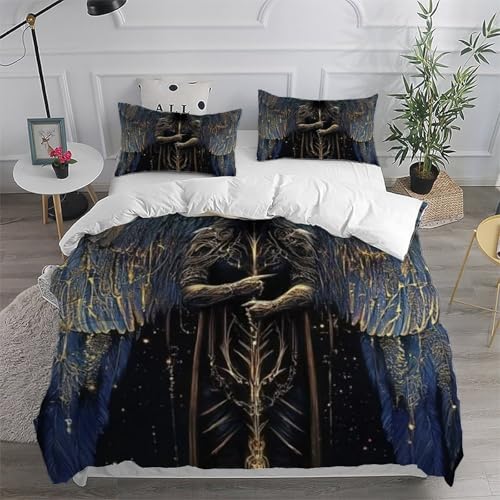 Housse de couette double 200x200cm imprimé 3D avec fermeture éclair pour filles - 6