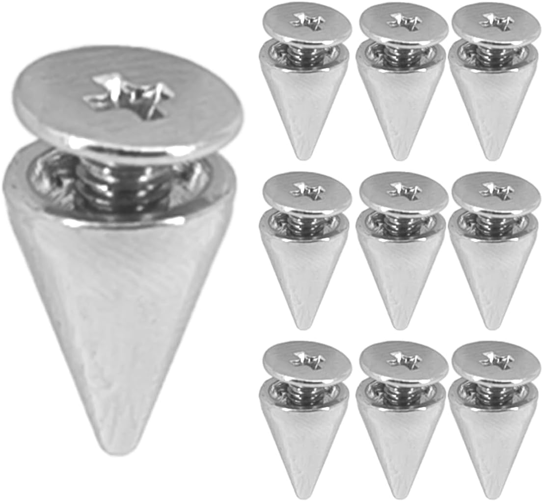 50 Sets Cone Spikes Screwback Studs Rivets Metal Spikes Studs for Punk Style Clothing Bullet Shoes Bags Dog Collars Accessories DIY Craft Decoration (Tree 7x20mm)