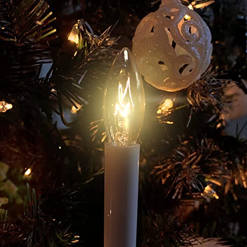 Sunsgne Electric Window Candle Lamp With Golden Plated Base, Set Of 4 Plug In Electric Candle Lights Christmas Window Candles With 7 Watt C26 Clear Light Bulbs thumb #3