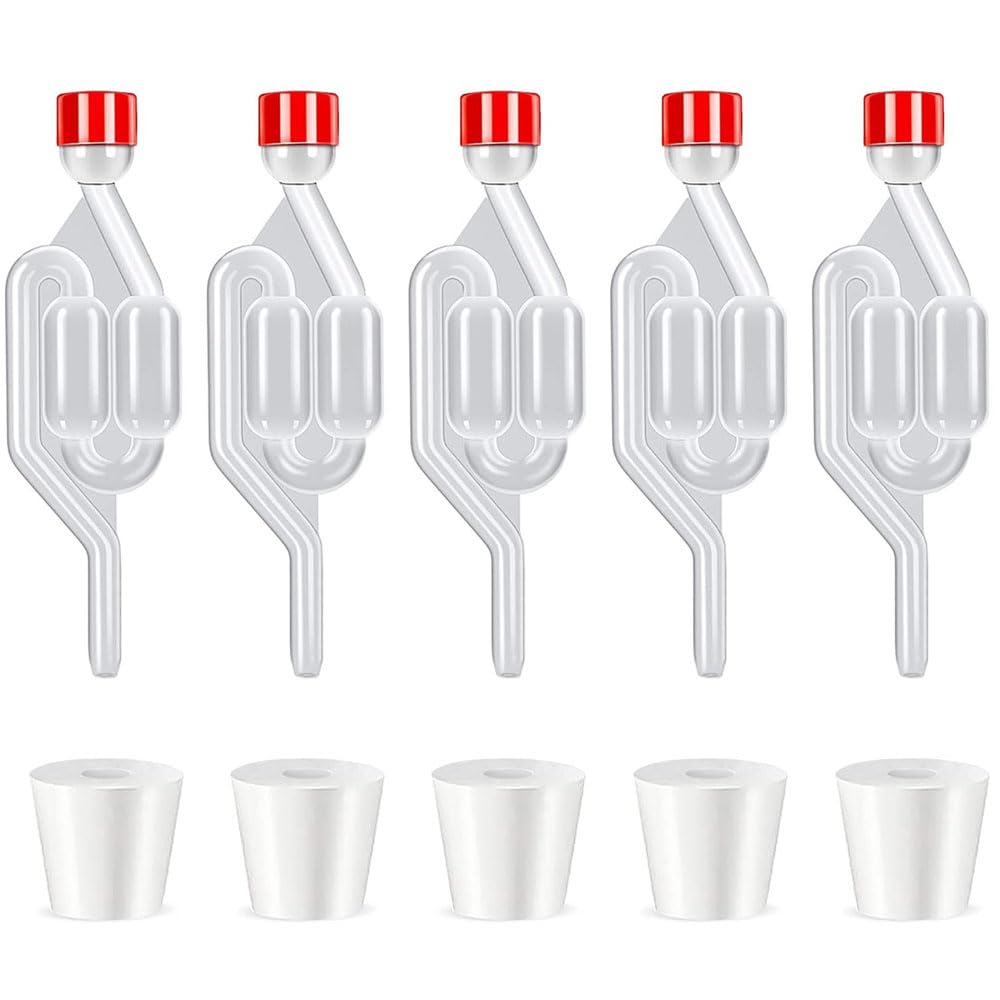 Guidre 5 pezzi tubi di fermentazione tappo di gomma con coperchio vino fai da te set per fermentazione fermentazione fermentazione birra di crauti fermentazione kimchi