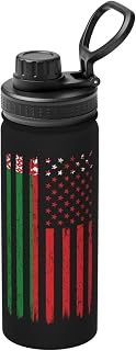 US And Flag of Belarus Water Bottle 18OZ Stainless Steel Insulated Water Bottles With Spout Lid Sports Keep Cold and Hot Water Bottle For Biking Hiking