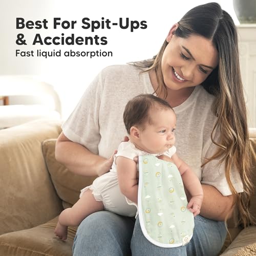 KeaBabies 5-Pack Muslin Baby Burp Cloths for Boys and Girls and 8-Pack Baby Bandana Bibs - Cotton Kids Washcloths, Burping Rags - Drool Bibs for Kids, Toddlers 5