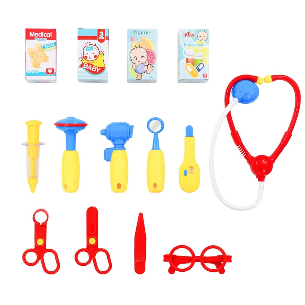 Juego de juegos médicos para niños, juego de rol para niños y niñas, 15 piezas, juego de rol con estetoscopio y accesorios