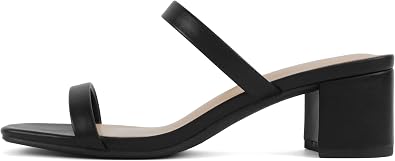 Soda Verlin  Women Square Toe Low Heel Dress Sandal with Two Straps