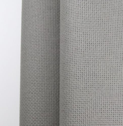 Image of KCS 16CT Counted Cotton Cross Stitch Aida Cloth Fabric (Medium Grey, 19 inch x 28 inch)