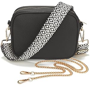Ladies Cross Body Bag, Shoulder Bag with Adjustable Wide Strap and Chain- Multipurpose Shoulder & Crossbody Bags for…