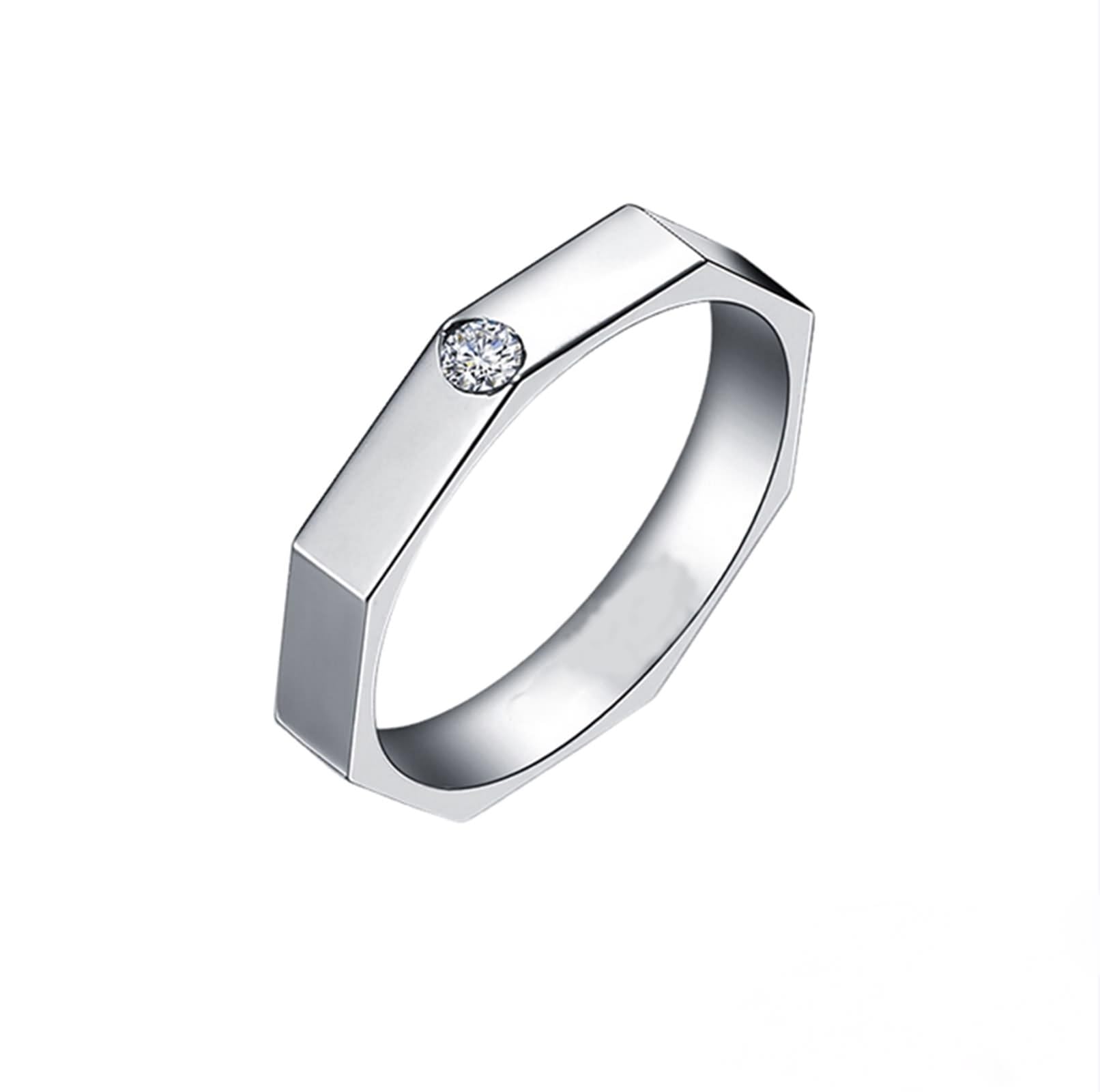 Anillo de compromiso para novio, anillo meñique para hombre, plata con diamante de 0,05 quilates Pt950 y oro blanco de 9 quilates, 14 quilates y 18 quilates