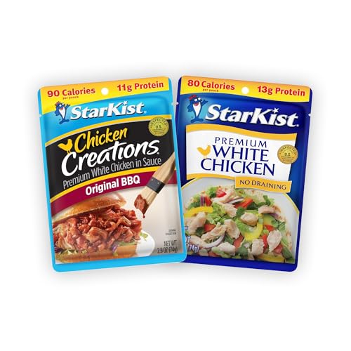 StarKist Chicken Creations Variety Pack, 2-Pack Trial (Premium White Chicken & Original BBQ), Ready-to-Eat Chicken Pouches, 11g–15g Protein, On-the-Go Snack or Meal