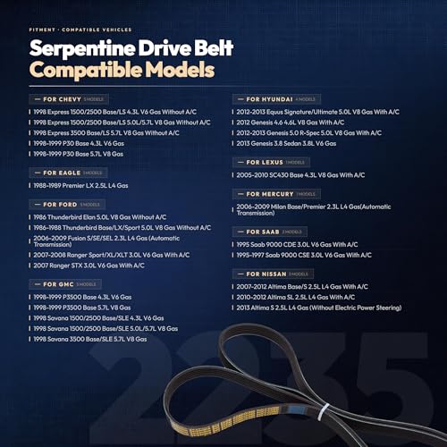 Image of 6PK2235 Serpentine Drive Belt for 98 Chevy Express /P30