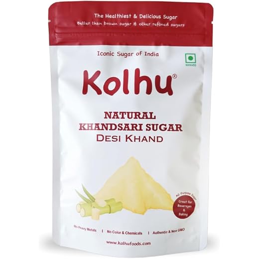 Kolhu Natural Khandsari Sugar 5KG Pack of 10 500g Each