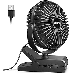 Ventilador Pinza HONYIN Mini Ventilador USB con Clip, 720 Grados de Rotación Ventilador de Sobremesa Pequeño Silencioso, Pinza Ventiladores de Mesa para Hogar, Cama, Oficina y Escritorio