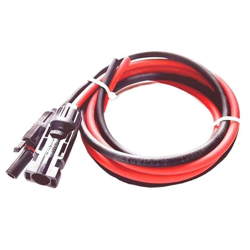 Cable de extensión for Panel Solar (1 par, Cobre, Negro y Rojo, con Conector Solar, Cable fotovoltaico de 6/4/2,5 mm², Calibre 10/12/14 AWG)(8m,10 AWG-6mm2)