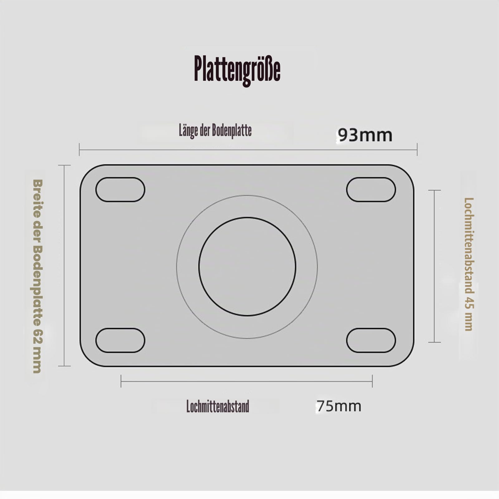 4" Rollen Räder mit Sicherheits-Doppelverriegelung, Satz von 4, Heavy Duty, Max Load 2000LBS, für Warenkorb, Möbel, Werkbank (schwarz, 10cm/4", 2Pcs Festes Rad+2Pcs Verriegelung Swivel)