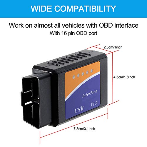 Honeytecs Detector preto da ferramenta do varredor do OBD OBDⅡ com conexão de USB da conexão de BT p