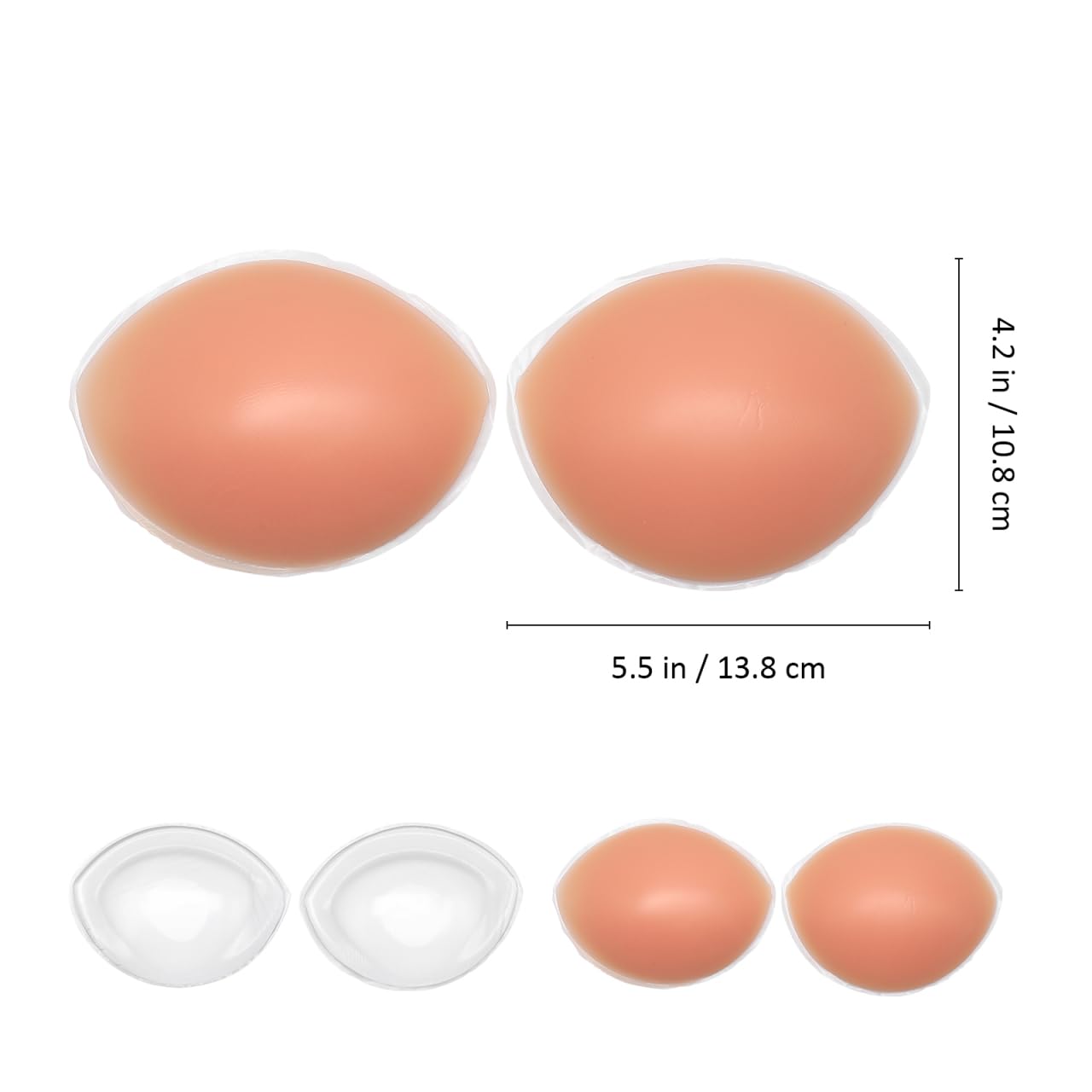 Healvian Almohadillas Para Sujetador De Silicona 2 Pares Engrosadas 5.11X4.13X1.18In Relleno Antideslizante Comodidad Natural Para Bikini Vestidos Y Uso Diario