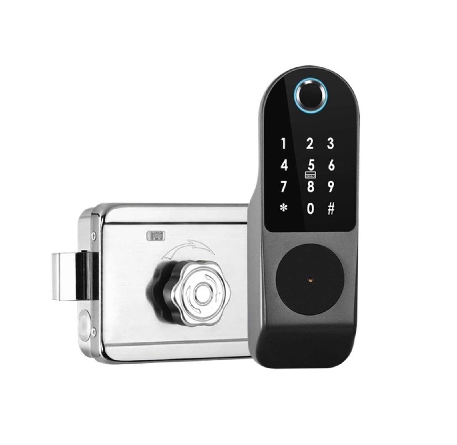 Arunasc Gray Door Locks Keyless Entry Smart Lock For Front Door Electronic Biometric Fingerprint Door Lock, For Bedroom Home Smart