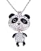MBIGM Cute Full Diamonds Panda Pendant Necklace