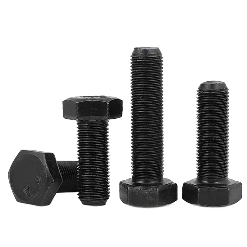 M9 Black 12.9 Steel Hexagon Head Bolts Screws DIN933 Pitch 1.0/1.25/1.5 (M9-1.25 x 35mm, 5pcs)