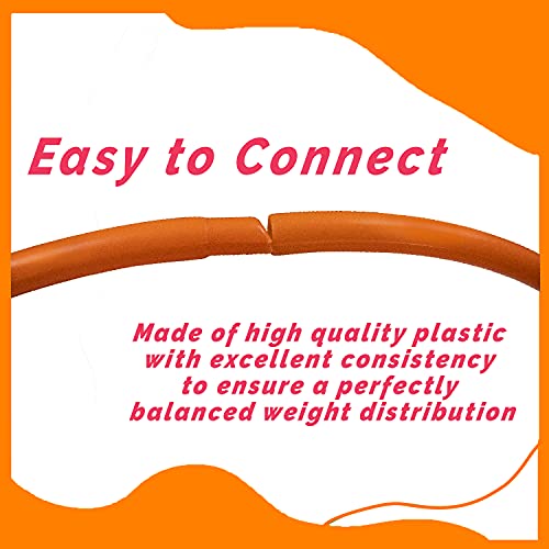 Image of Toy Cloud Classic Design | 6 Interlock able Pieces Adjustable Hula Hoop Ring for Adults Exercise 4 Size 18-29 Inch (Orange)
