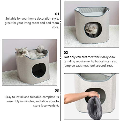 Balacoo Torre de Gato Árvore de Gato Suporte Casa Móveis Kitty Climber Casa Torre de Brincadeira de