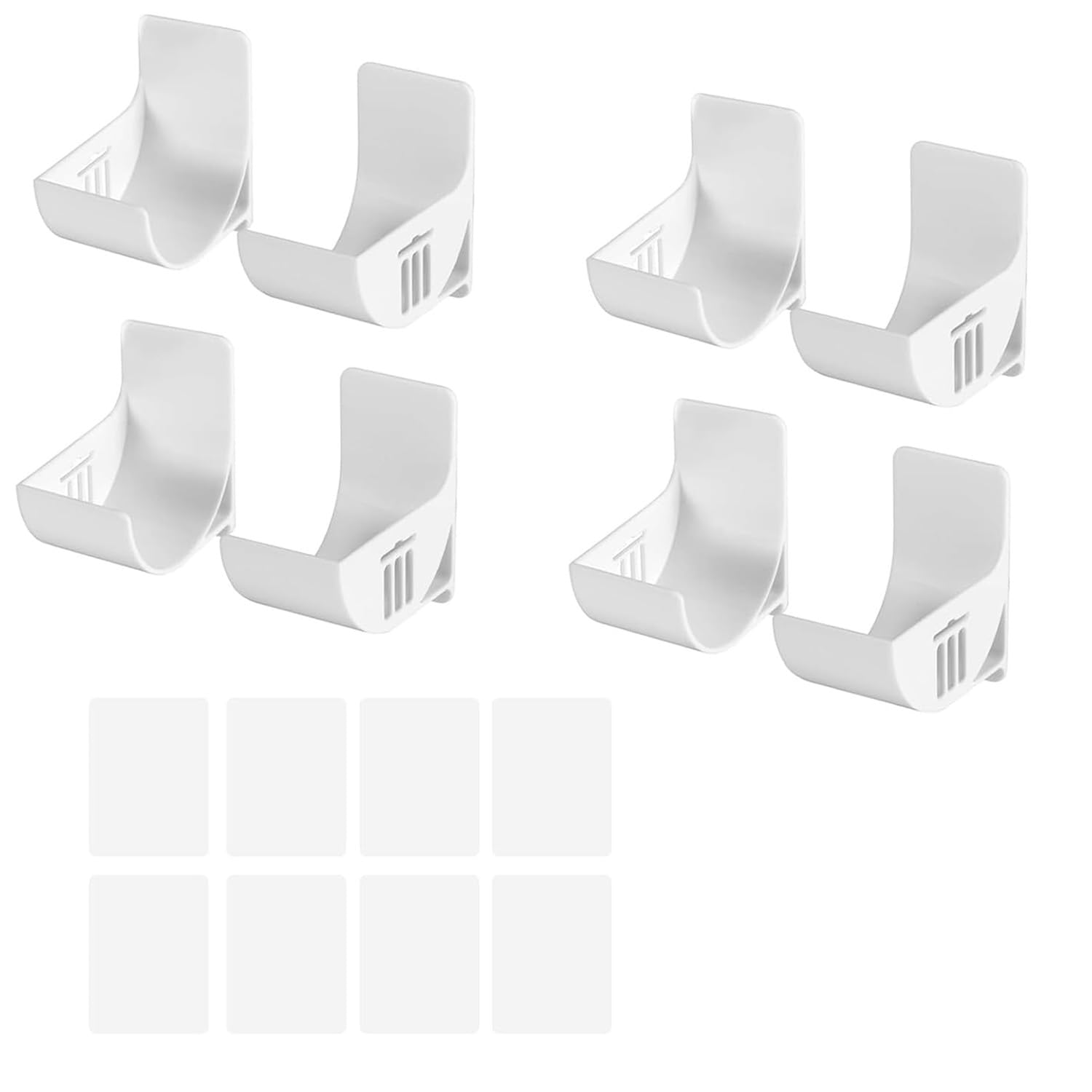 Tabanzhe 4 Pairs Bin Bag Holder,Self Adhesive Wall Mounted Plastic Bag & Foil Holder,No Drilling Garbage Bag Dispenser for Cling Film Tin Foil Trash Bags Cupboard Kitchen Storage