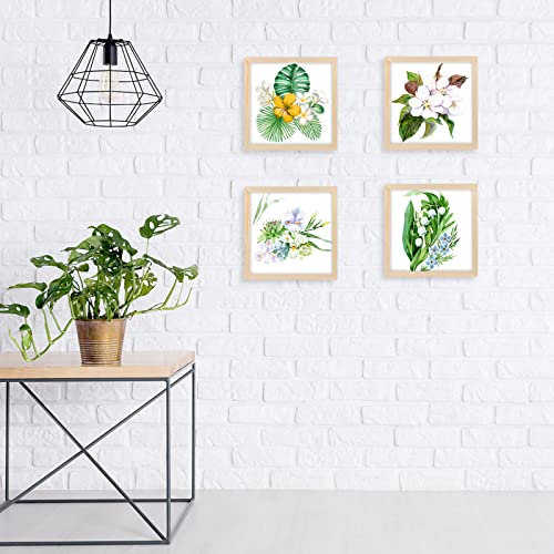 Aevete 10X10 Picture Frames Wood 4 Pack Wall Tabletop Square Frames #TOP1