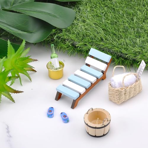 Miniatur Deko Sauna Zubehör Set,Wellness Geschenk,11 Teile Wellness Deko Zubehör,Miniatur-Sauna-Szene Schießen Requisiten Modell,Strand-Mikrolandschaft,für DIY,Geldgeschenk