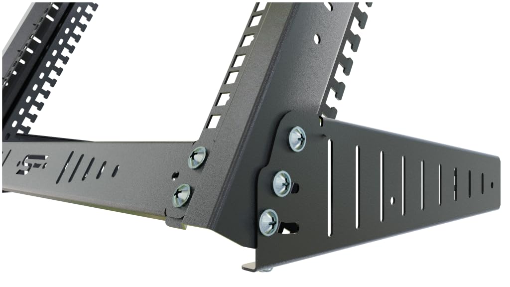 Supporto da Tavolo con Montaggio a Ripiano Rack 19 Pollici 8U - Armadio Rack e Armadietti per Apparecchiature di Rete - Ripiano per Armadio con Angolo di Inclinazione Regolabile